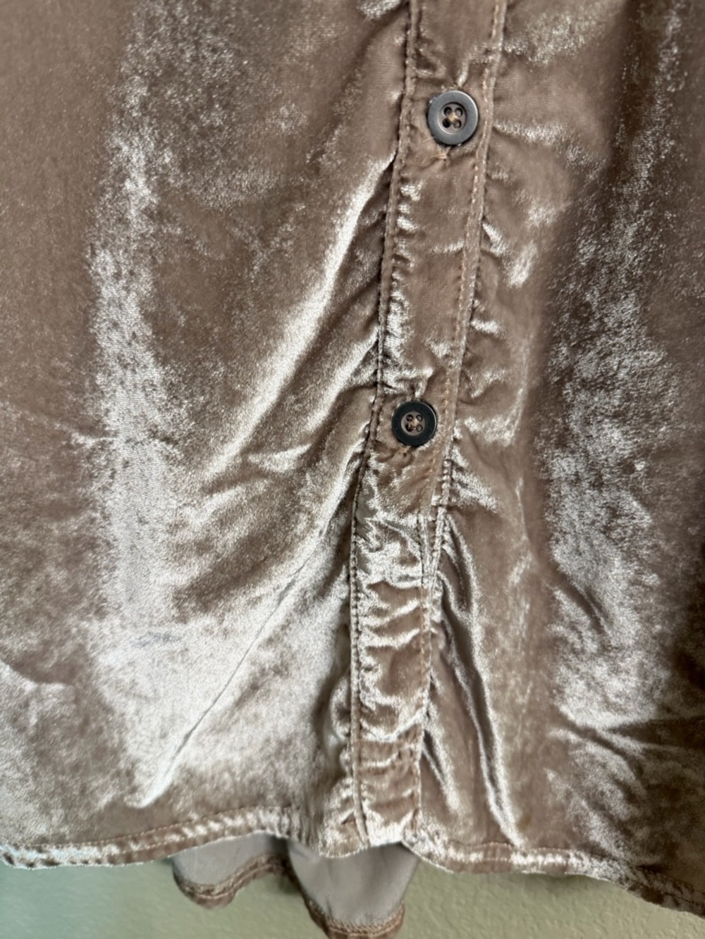 We The Free Shimmery Taupe Velvet Shirt Jacket - Picture 4 of 8